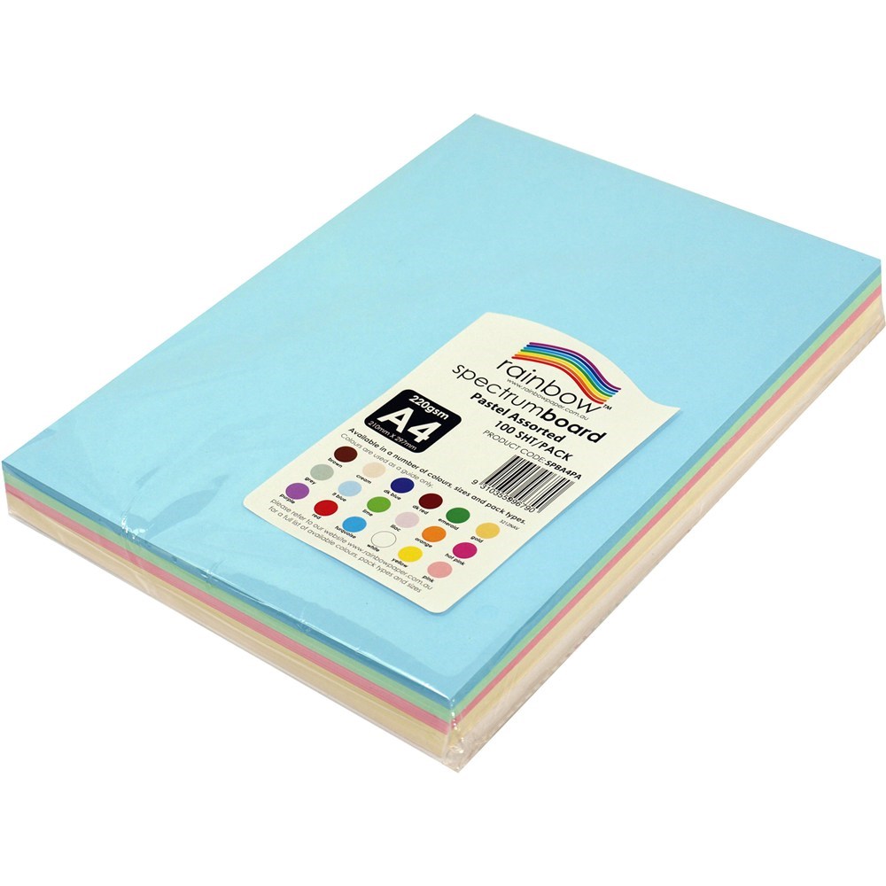 Paper Rainbow System Board A Gsm Pastel Assorted Sheets