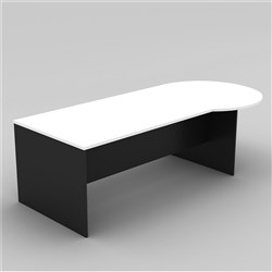 OM P SHAPE DESK W2100 x D900/1050 x H720mm White Charcoal