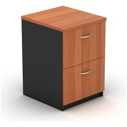 OM FILING CABINET 2 DRAWER W468 x D510 x H720mm Cherry Charcoal