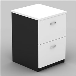 OM FILING CABINET 2 DRAWER W468 x D510 x H720mm White Charcoal
