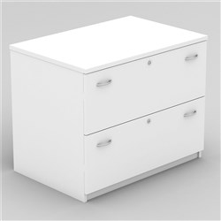 OM LATERAL FILING CABINET W900 x D600 x H720mm 2 Drawer White