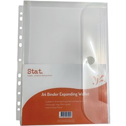 STAT BINDER WALLET A4 Expanding Clear - Min buy 10