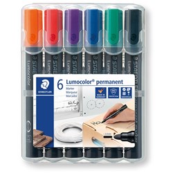 STAEDTLER LUMOCOLOR® Permanent Marker 352 Bullet Assorted Wallet of 6