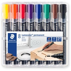 STAEDTLER LUMOCOLOR® Permanent Marker 352 Bullet Assorted Wallet of 8