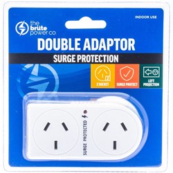 THE BRUTE POWER CO. DOUBLE ADAPTOR - Flat Left & Surge Protection