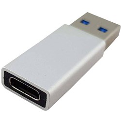 SHINTARO USB-A MALE TO USB-C FEMALE ADAPTER Silver