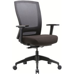BURO MENTOR CHAIR WITH ARMS BLACK MESH BACK
