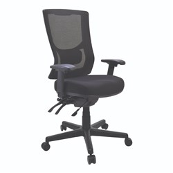 BURO METRO II WITH ARMS NYLON BASE SEAT SLIDE BLACK MEDIUM BACK