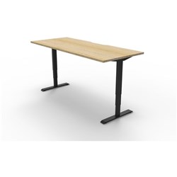 Boost Electric Height Adjustable Desk 1500Wx750D Oak Top Black Frame
