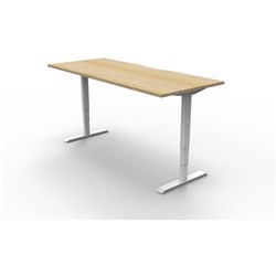 Boost Electric Height Adjustable Desk 1500Wx750D Oak Top White Frame