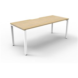 Deluxe Profile Desk No Screen 1500Wx750D Oak Top White Frame