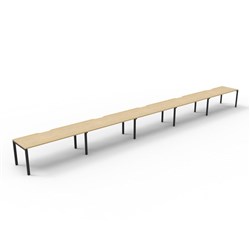 Deluxe Profile Workstation 5 Person No Screen 1500Wx750D Oak Top Black Single Frame