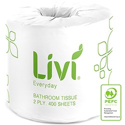 Livi  Toilet Paper Rolls 2 ply 400 Sheets Box of 48