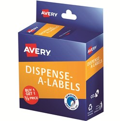 Avery Dispenser Label 24mm Buy 1 Get 1 1/2 Red Pack of 300