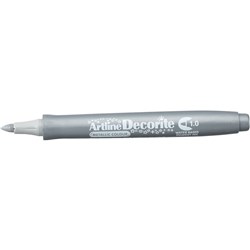 Artline Decorite Markers 1.0mm Bullet Metallic Silver Pack Of 12