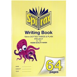 Spirax Writing Book 162 335x240mm 64 Page 18mm Dotted Thirds