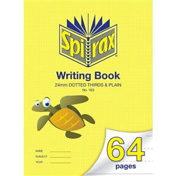 Spirax Writing Book No.163 335x240mm 64 Page 24Mm Dotted Thirds