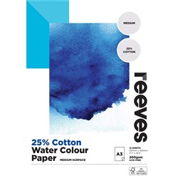 Reeves Cotton Watercolour Pad A3 200gsm FSC 12 Sheets