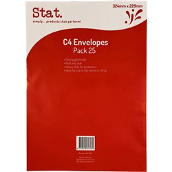 Stat Peel And Seal Envelope C4 Kraft (GOLD) Pack of 25