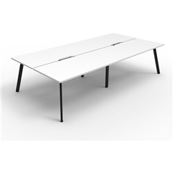Eternity Workstation 4 Person No Screen 1800Wx750D White Top Black Double Frame