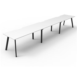 Eternity Workstation 3 Person No Screen 1800Wx750D White Top Black Single Frame