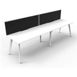 Eternity Workstation 2 Person With Screen 1800Wx750D White Top White Single Frame