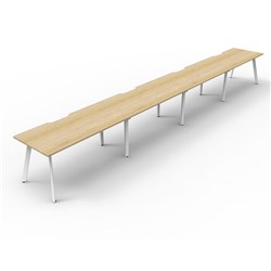 Eternity Workstation 4 Person No Screen 1200Wx750D Oak Top White Single Frame