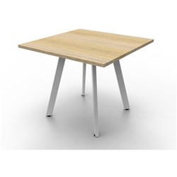Eternity Square Meeting Table 900Wx900D Top Oak Top White Base