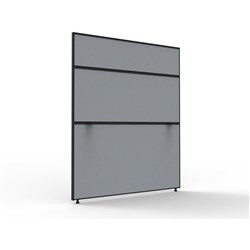 Shush 30 Desk Divider Screens 1500Hx1200W Black Frame Grey Pinnable Fabric