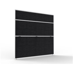 Shush 30 Desk Divider Screens 1500Hx1500W White Frame Black Pinnable Fabric