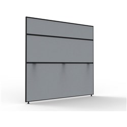 Shush 30 Desk Divider Screens 1500Hx1500W Black Frame Grey Pinnable Fabric