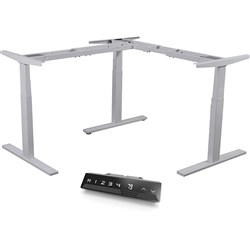 Infinity Electric Height Height Adjustable Desk Frame 2 Stage Leg 3 Motor Silver