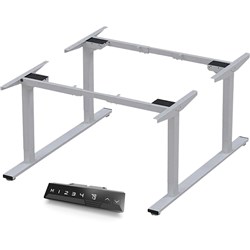 Infinity Electric Height Height Adjustable Desk Frame 2 Stage Leg 4 Motor Silver