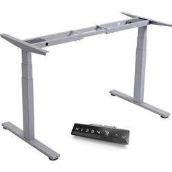 Infinity Electric Height Height Adjustable Desk Frame 3 Stage Leg 2 Motor Silver