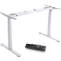 Infinity Electric Height Height Adjustable Desk Frame 3 Stage Leg 2 Motor White
