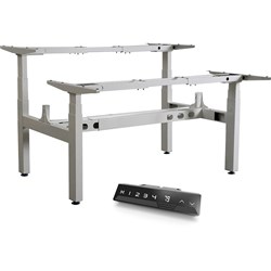 Infinity Electric Height Height Adjustable Desk Frame 3 Stage Leg 4 Motor Silver