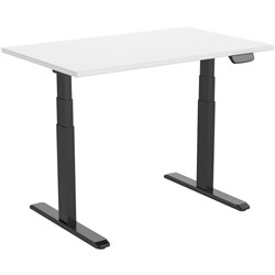 Ergovida Sit-Stand Desk Straight Electric Black Frame White 1500x750mm Top