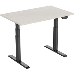 Ergovida Sit-Stand Desk Straight Electric Black Frame Lightwood 1800 x 750mm Top