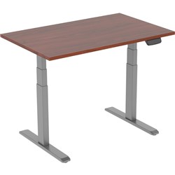 Ergovida Sit-Stand Desk Straight Electric Grey Frame Dark Walnut 1500 x 750mm Top