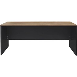 OM Premier Straight Desk W1200 x D750 x H720mm Regal Walnut and Charcoal