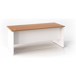 OM Premier Straight Desk W1500 x D750 x H720mm Virginia Walnut and White