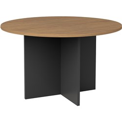 OM Premier Round Meeting Table D900 x H720mm Regal Walnut and Charcoal