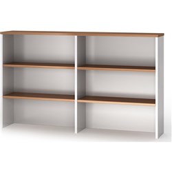 OM Premier Overhead Hutch W1500 x D325 x H1080mm Virginia Walnut and White