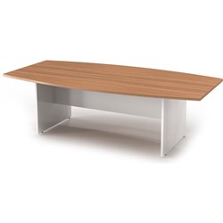 OM Premier Boardroom Table W2400 x D1200 x H720mm Virginia Walnut and White