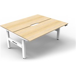 Rapidline B+2P1275 NO/WS Boost+Back To Back Workstation Natural Oak Top White Base