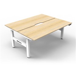 Rapidline B+2P1575 NO/WS Boost+Back To Back Workstation Natural Oak Top White Base