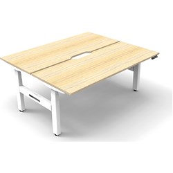 Rapidline B+2P1875 NO/WS Boost+Back To Back Workstation Natural Oak Top White Base