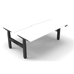 Rapidline B+2P1875 NW/BL Boost+Back To Back Workstation Natural White Top Black Base