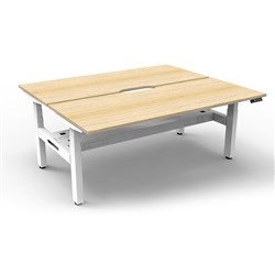 Rapidline B+2PCT1275 NO/WS Boost+Back To Back Workstation Natural Oak Top White Base