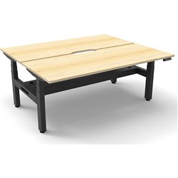 Rapidline B+2PCT1875 NO/BL Boost+Back To Back Workstation Natural Oak Top Black Base